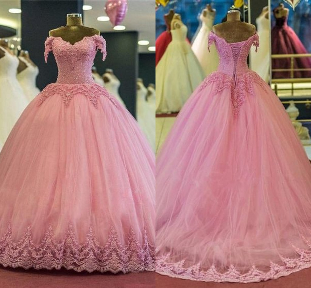 2020 Dusty Pink Robes De Soirée Quinceanera Dresses Cold Shoulder Applique Lace Corset Back Beaded Arabic Dubai Party Gowns Prom Ball Gowns, Hunter
2020 Dusty Pink Robes De Soirée Quinceanera Dresses Cold Shoulder Applique Lace Corset Back Beaded Arabic Dubai Party Gowns Prom Ball Gowns, Hunter