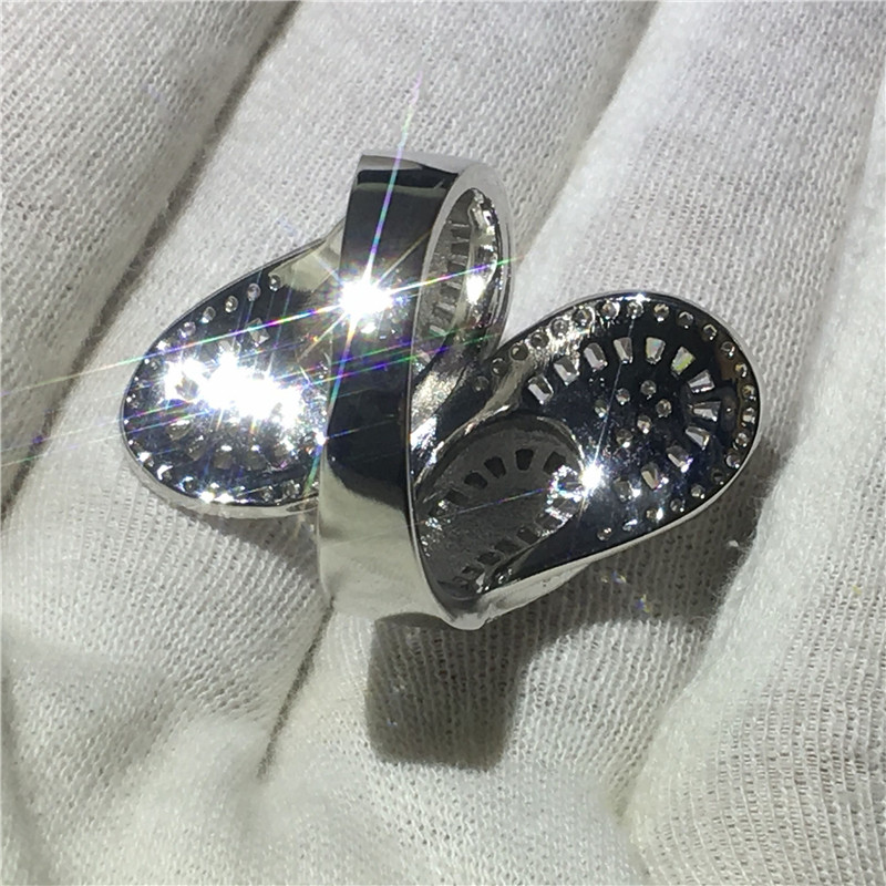 choucong Unique Big Flower Ring Diamond Cz 925 Sterling Silver Engagement Wedding Band Rings for women men Finger Jewelry