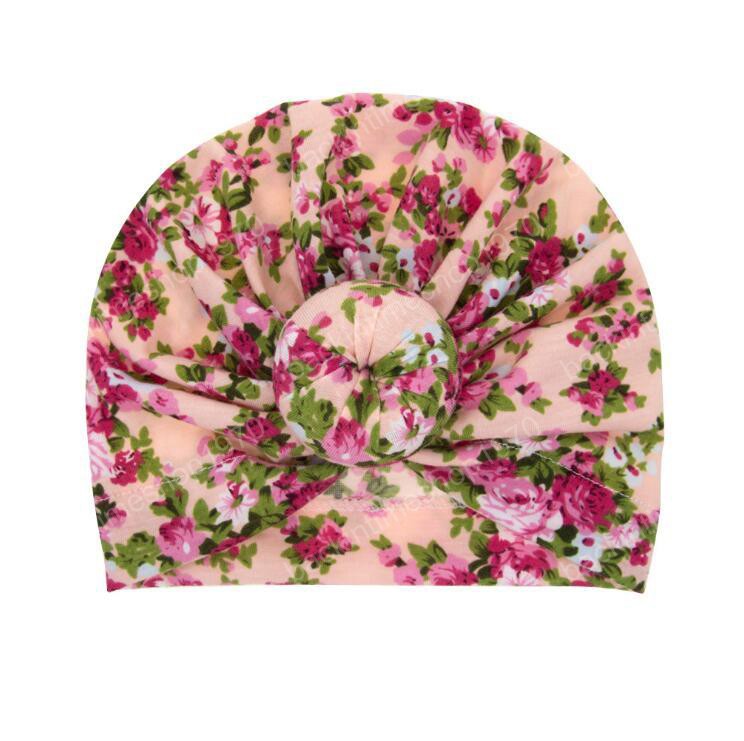 Baby India Hats Bohemian Floral Caps Doughnut Newborn Printed Knot Hat Toddler Vintage Fashion Beanie Infant Winter Caps Accessories