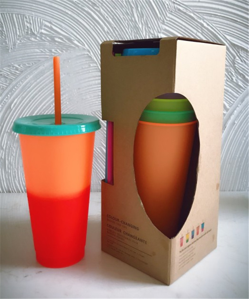 New Colour Changing Cup 700ml Coffee Mug with lid Straw Plastic Tumblers Fruit Juice Drinkware 5 Colors, As picture
New Colour Changing Cup 700ml Coffee Mug with lid Straw Plastic Tumblers Fruit Juice Drinkware 5 Colors, As picture