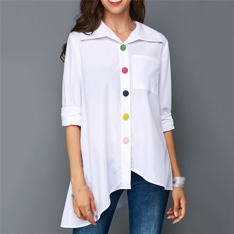 Woman t-shirt Plus Size Women' White Shirt Top Colorful Button Anomalistic Women' Long Sleeve Summer Tunic, Blue
Woman t-shirt Plus Size Women' White Shirt Top Colorful Button Anomalistic Women' Long Sleeve Summer Tunic, Blue