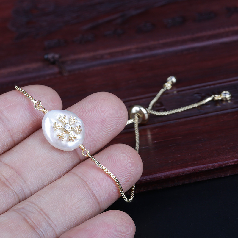 Link, Chain Gold Snow Snowflake Charm Freshwater Pearl Bead Charms Dainty Link Bracelets For Women Wedding Birthday Jewelry Gift
Link, Chain Gold Snow Snowflake Charm Freshwater Pearl Bead Charms Dainty Link Bracelets For Women Wedding Birthday Jewelry Gift