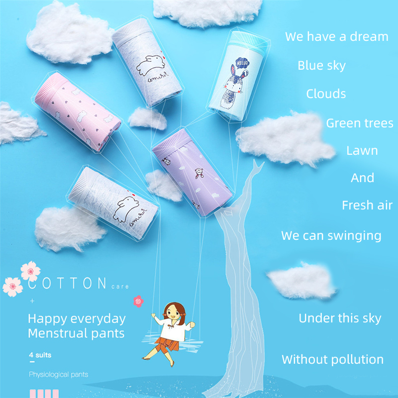 Cotton Cartoon Menstrual Panties Leak-Proof Physiological Pants Leakproof Women Underwear Anti-Leakage 1 Piece, Blue
Cotton Cartoon Menstrual Panties Leak-Proof Physiological Pants Leakproof Women Underwear Anti-Leakage 1 Piece, Blue