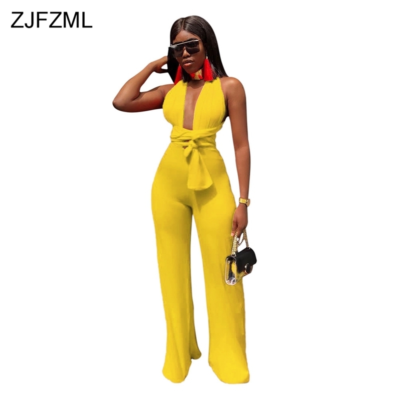 Zjfzml Sexy Backless Lace Up Bodycon Jumpsuit Women Deep V Neck Sleeveless Party Club Bodysuit 2018 Casual Solid Wide Leg Romper Y19060501, White
Zjfzml Sexy Backless Lace Up Bodycon Jumpsuit Women Deep V Neck Sleeveless Party Club Bodysuit 2018 Casual Solid Wide Leg Romper Y19060501, White