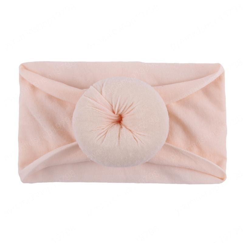 Baby Solid Turban 23 Colors Donuts Nylon Headwraps Bohemian Style Infant Baby Round Nylon Soft Wide Hair Band Kids Headbands