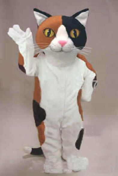 

2019 Factory hot Calico Cat Mascot Costume Cartoon Character Adult Size Theme Carnival Party Cosply Mascotte Outfit Suit FIT Fancy Dress, As pic