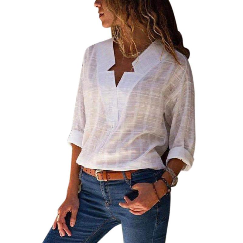 MISSKY Spring Summer Women shirt Solid Color Plaid Shirt Casual Long Sleeve Loose Fit Star V-neck Color Cotton Blouse, Photo color
MISSKY Spring Summer Women shirt Solid Color Plaid Shirt Casual Long Sleeve Loose Fit Star V-neck Color Cotton Blouse, Photo color