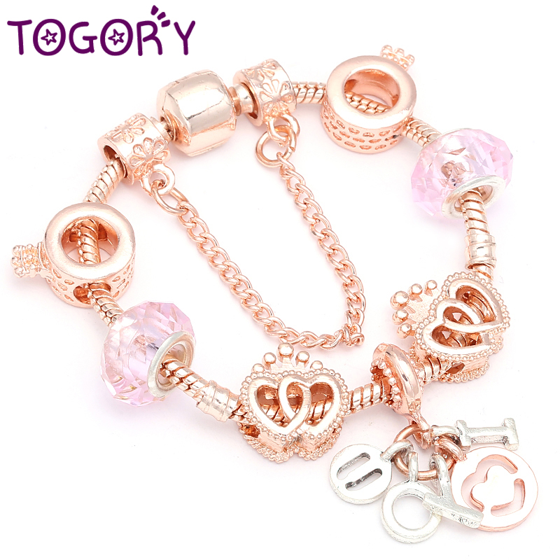 TOGORY Vintage Silver Plated Charms Bracelets for Women I LOVE YOU Crystal Beads Fit Brand Bracelet Women Pulseira Jewelry
TOGORY Vintage Silver Plated Charms Bracelets for Women I LOVE YOU Crystal Beads Fit Brand Bracelet Women Pulseira Jewelry