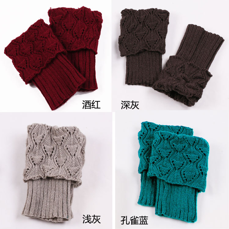 Turned Mouth Short Open Toed Foot Cover Porous Leg Sleeve Boot Cover, Black 
Turned Mouth Short Open Toed Foot Cover Porous Leg Sleeve Boot Cover, Black