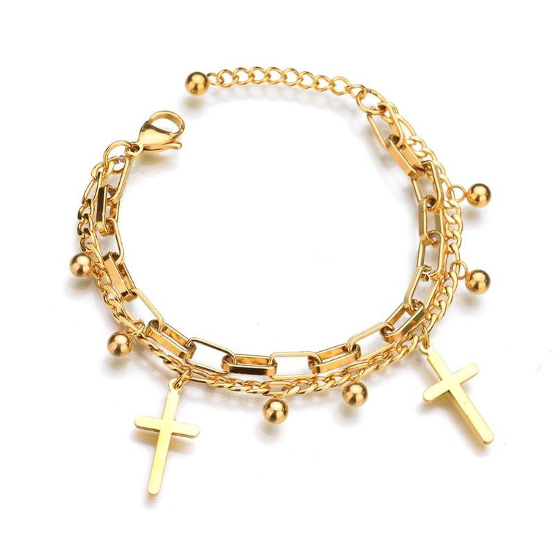 Charm Bracelets Religious Female Cross Bracelet & Bangles Gold Color Stainless Steel For Women Jewelry Bijoux Femme 2021
Charm Bracelets Religious Female Cross Bracelet & Bangles Gold Color Stainless Steel For Women Jewelry Bijoux Femme 2021