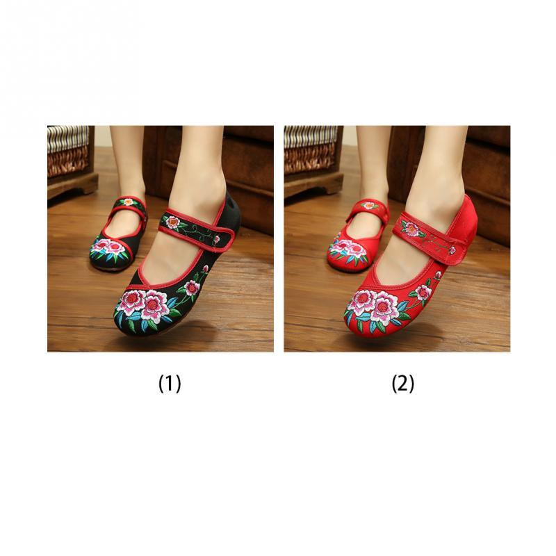 Hot Sale- Ladies Flower Embroidered Chinese Loafer Shoes Chinese classical Canvas shoes