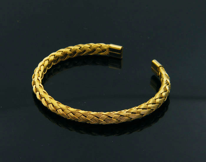 316l Stainless Steel Twisted Chain Cable Wire Bracelets Men Gold Color Open Cuff Bracelets Bangles Men Jewelry