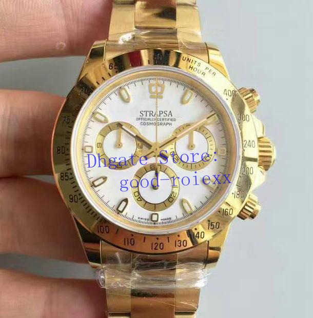 4 Colour Men's Automatic Watches Mens Cal.4130 Movement Chronograph Watch Men White Full Gold Bracelet Cosmograph Crystal 116528 Wristwatch, Style 1
4 Colour Men's Automatic Watches Mens Cal.4130 Movement Chronograph Watch Men White Full Gold Bracelet Cosmograph Crystal 116528 Wristwatch, Style 1