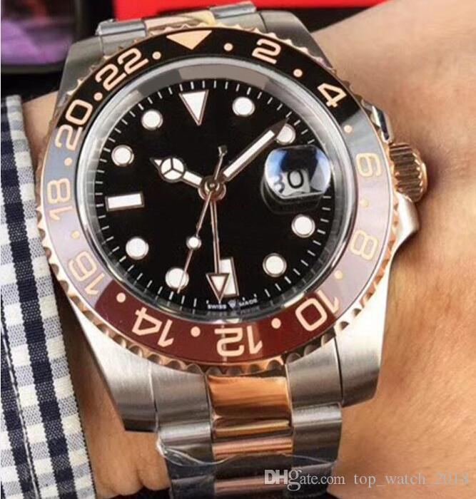 New Model Ceramic Bezel Stainless Steel Strap GMT II Cerachrom Black - Brown bezel 40mm Automatic Rose gold men watch Watches, Extra shipping;not watch
New Model Ceramic Bezel Stainless Steel Strap GMT II Cerachrom Black - Brown bezel 40mm Automatic Rose gold men watch Watches, Extra shipping;not watch