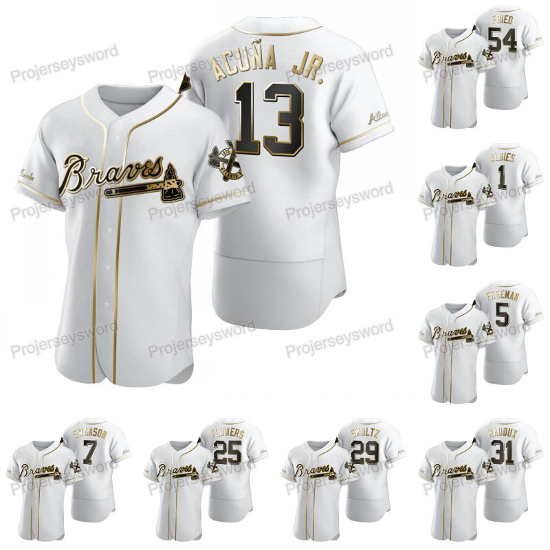 Ronald Acuna Jr. White Golden Edition Jerseys Ozzie Albies Freddie Freeman Dansby Swanson Tyler Flowers John Smoltz Mike Soroka Max Fried, 15 sean newcomb
Ronald Acuna Jr. White Golden Edition Jerseys Ozzie Albies Freddie Freeman Dansby Swanson Tyler Flowers John Smoltz Mike Soroka Max Fried, 15 sean newcomb