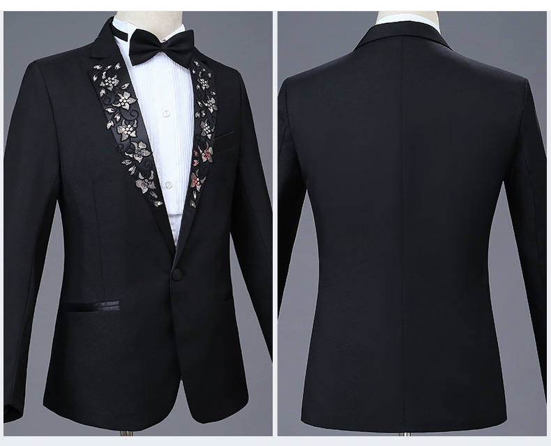 New One Button Black Wedding Tuxedos Handsome Notched Lapel 2 Pieces Men Suits Best Groom Wear Blazer