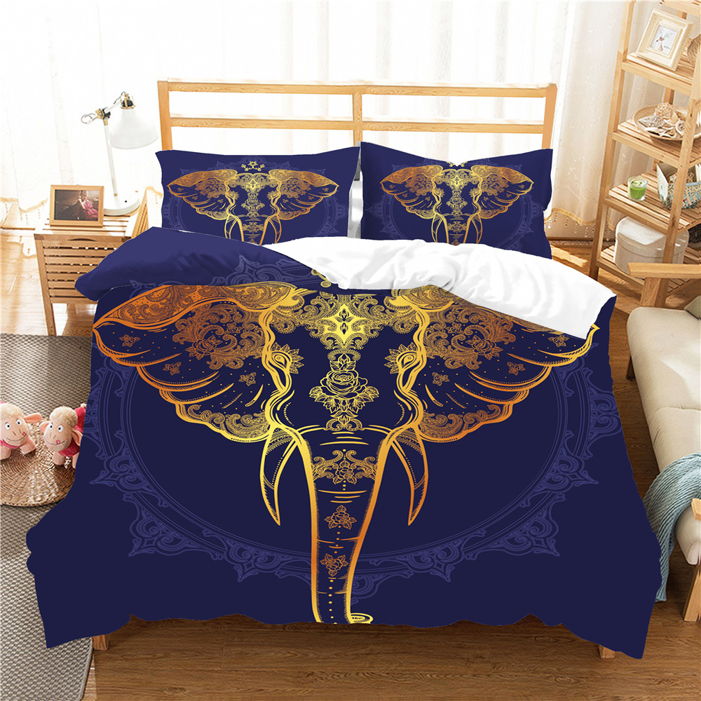 Complete Bedding Sets Home Textiles Bed Clothes Golden Elephant Printed with Pillowcase Bosnia Style King Queen Double Size
Complete Bedding Sets Home Textiles Bed Clothes Golden Elephant Printed with Pillowcase Bosnia Style King Queen Double Size