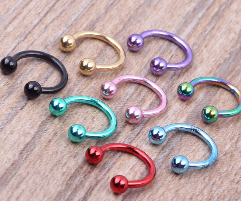 Colorful Steel Horseshoe Nose Septum Rings Ear Rings Body Piercing Nariz Jewelry Piercng GD141