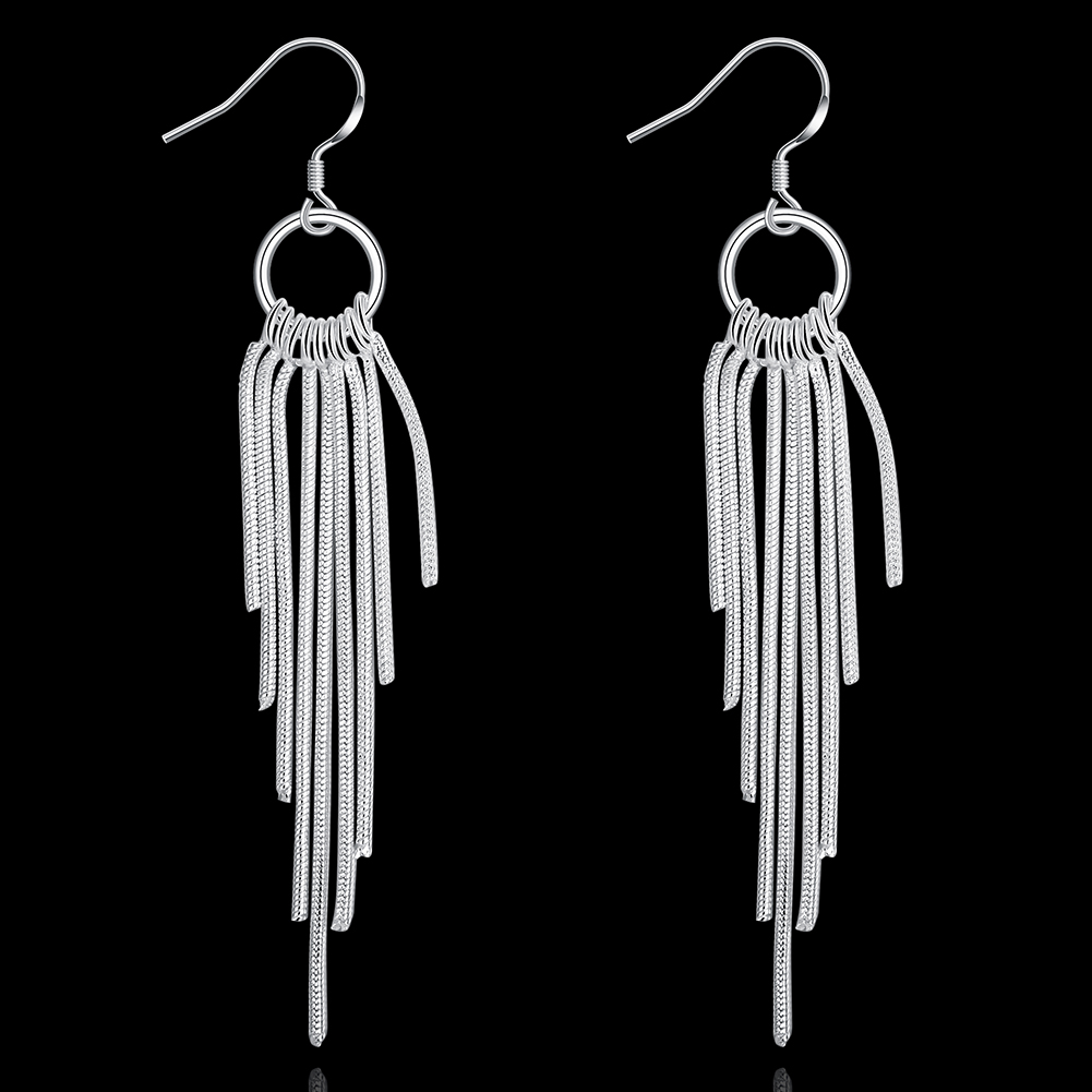 Brand new sterling silver plated Wicker Earrings DFMSE273,women's 925 silver Dangle Chandelier earrings 10 pairs a lot factory direct