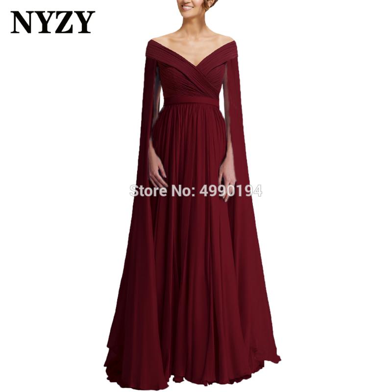 NYZY M273 Elegant Off Shoulder Chiffon Cape Cloak Long Sleeves Burgundy Evening Dresses Long 2020 Formal Dress, Black
NYZY M273 Elegant Off Shoulder Chiffon Cape Cloak Long Sleeves Burgundy Evening Dresses Long 2020 Formal Dress, Black