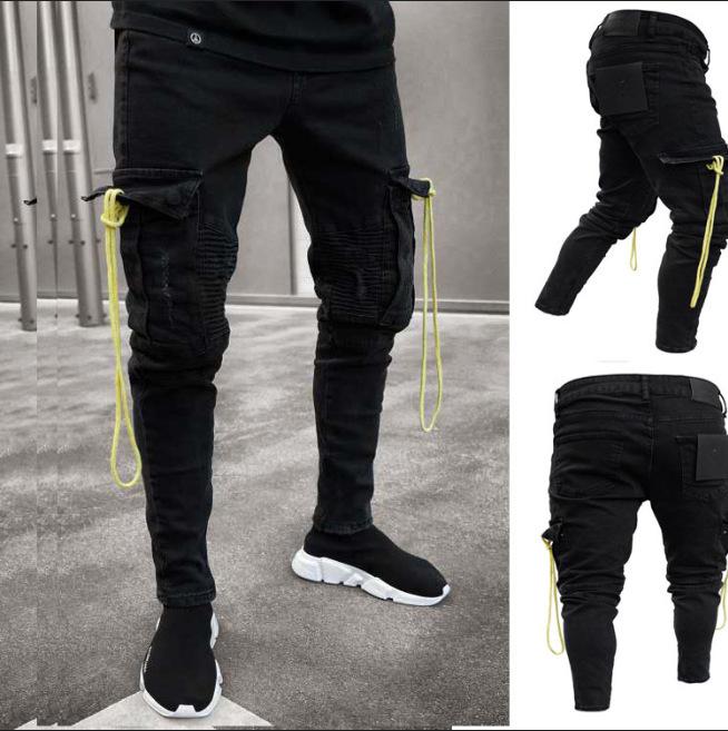 Mens Black Cargo Jeans Destroyed Frayed Biker Jeans Slim Fit Big Pocket Pencil Denim Pants Plus Size S-3XL Man Trousers Trendy, Blue
Mens Black Cargo Jeans Destroyed Frayed Biker Jeans Slim Fit Big Pocket Pencil Denim Pants Plus Size S-3XL Man Trousers Trendy, Blue