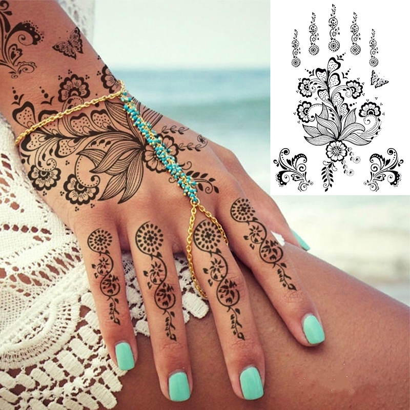 The Most Popular Black Henna Tattoos Temporary Inspired Body Tattoos Stickers