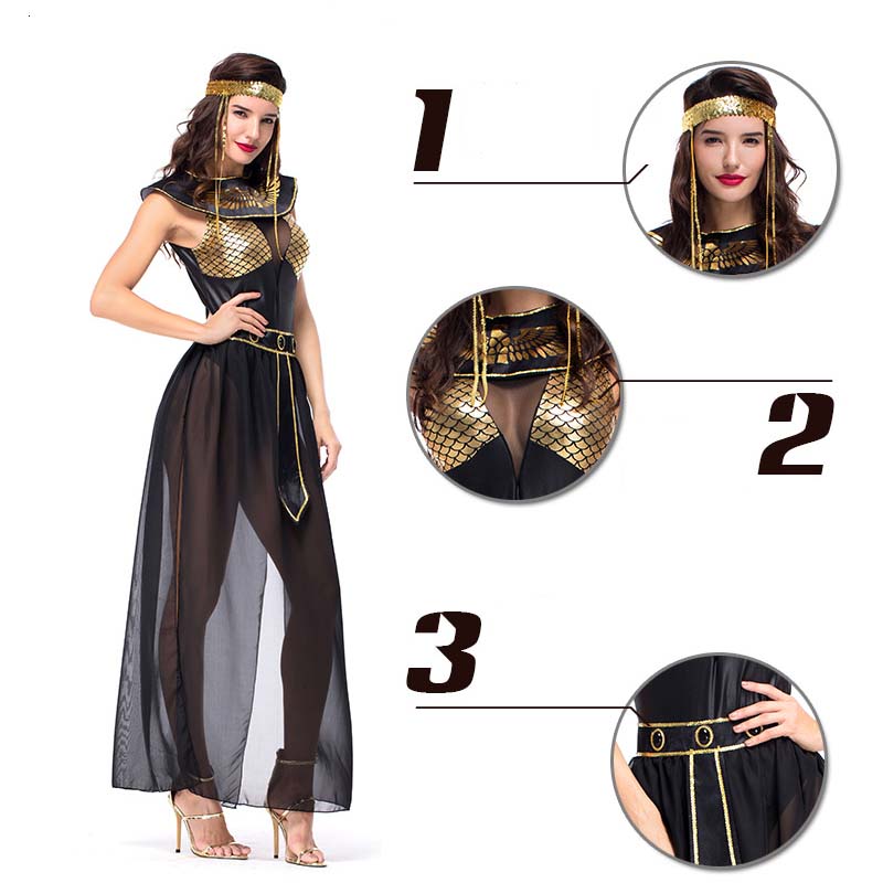 Drop Shipping Women Costumes Ladies Queen Black Egyptian Goddess Cleopatra Fancy Dress Party Halloween Costume Outfit M XL
Drop Shipping Women Costumes Ladies Queen Black Egyptian Goddess Cleopatra Fancy Dress Party Halloween Costume Outfit M XL