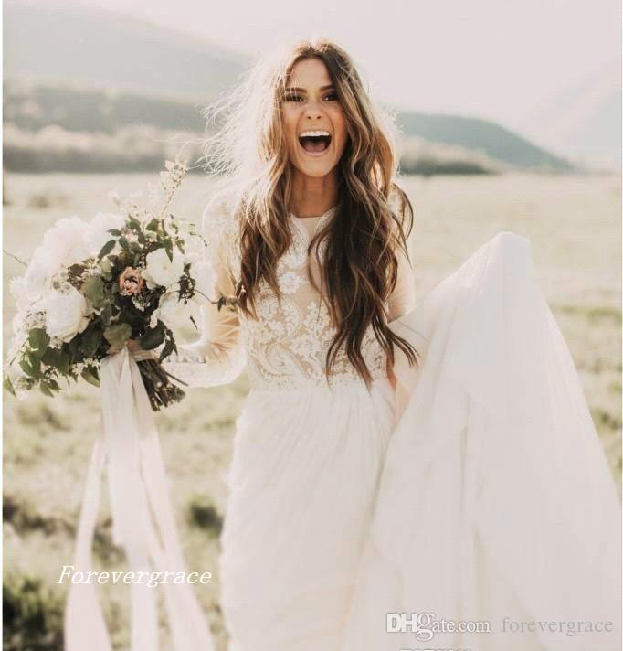 2019 Fabulous Modest New Lace Wedding Dress Vintage Princess Long Sleeves Country Style Bridal Gown Custom Made Plus Size