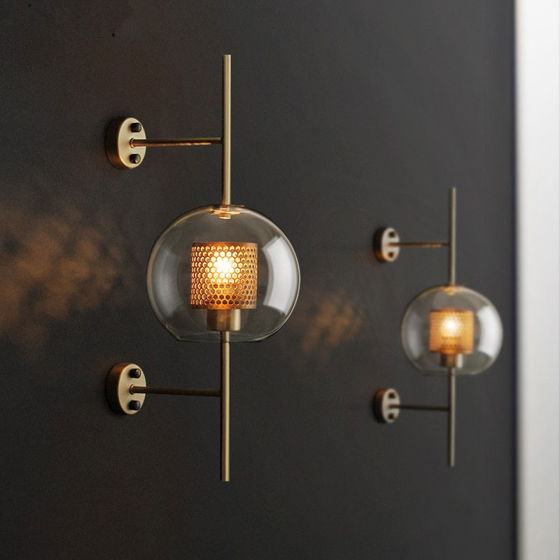 Modern Glass Led Wall Lamp for Bedroom Nordic Wall Sconce Light Fixture Loft Industrial Decor Mirror Lights for Home Luminaire