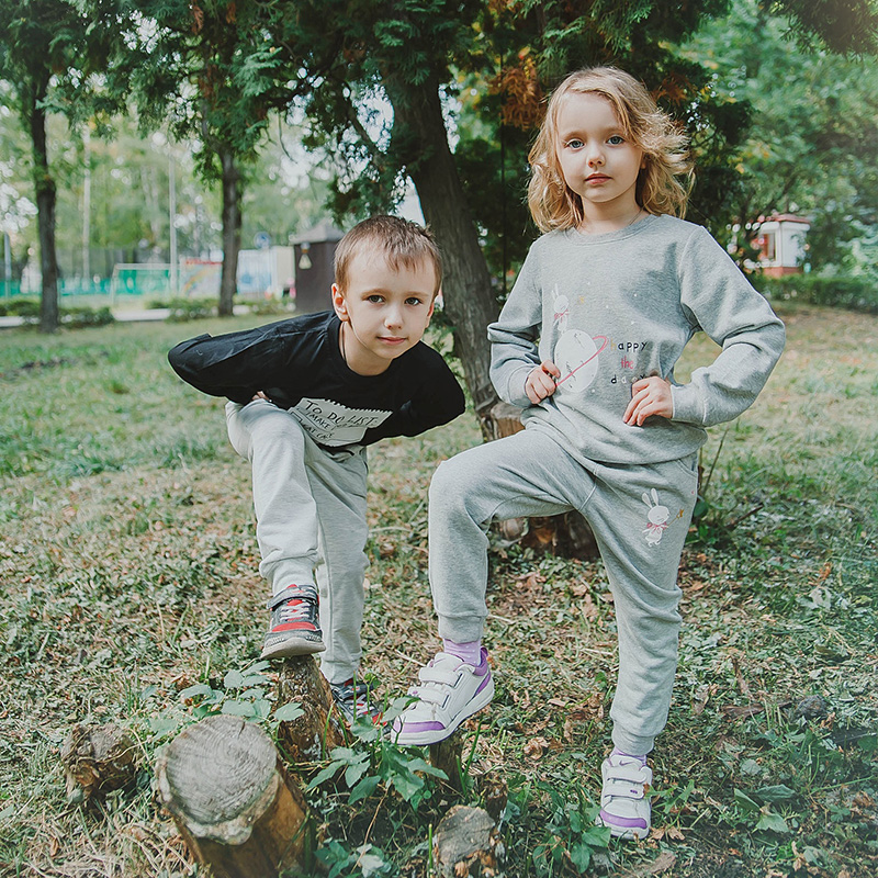 Girls Clothing Sets New Autumn Active girls clothes L Children Clothing Cartoon Print Sweatshirts+Pants Suit 3-7Y