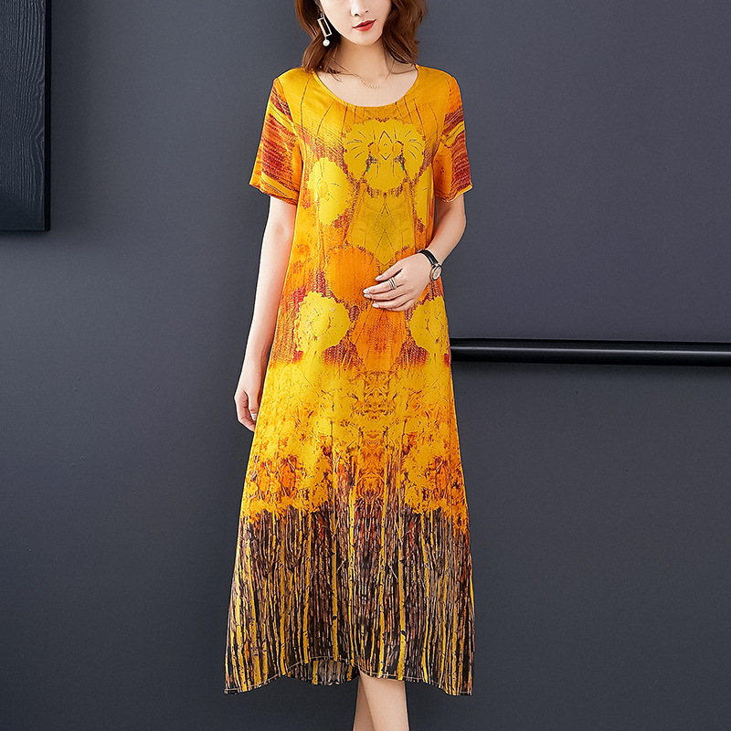 Plus Size Summer Women Printed Dress Elegant Robe Vestidos Short Sleeved Soft Silk Dress Ladies High Quality Midi Long Dresses, Floral
Plus Size Summer Women Printed Dress Elegant Robe Vestidos Short Sleeved Soft Silk Dress Ladies High Quality Midi Long Dresses, Floral