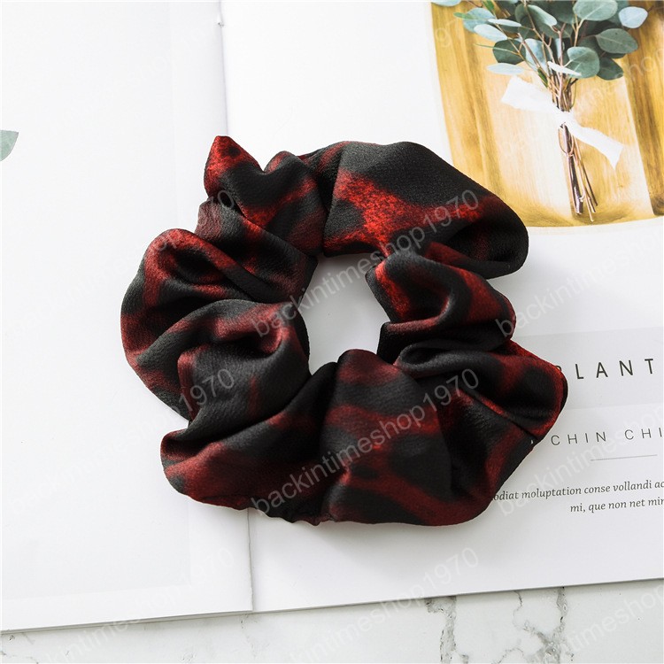 2019 9 Colors Women Girls Leopard Color Cloth Elastic Ring Hair Ties Accessories Lady Ponytail Holder Hairbands Scrunchies Hair Band