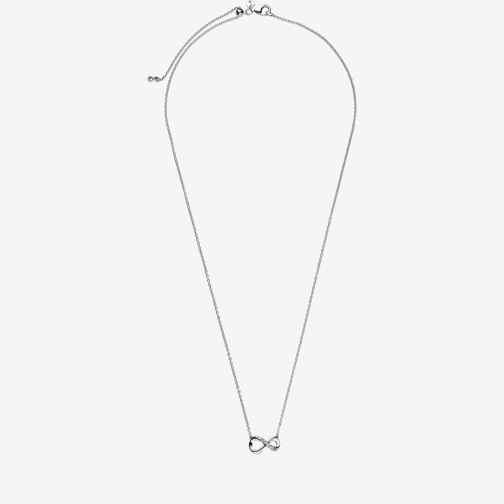 New Arrival 100 925 sterling silver Sparkling Infinity Collier Necklace fashion Jewelry making for women gifts237x