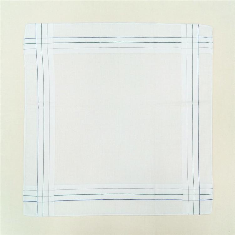 43 * 43CM White Navy Men's Handkerchief Cotton Handkerchief Middle-aged Men's Square