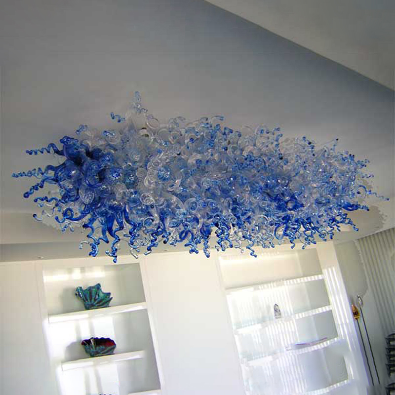 Sky Star Ceiling Light Blue Shades Modern Ceiling Chandelier Living Room Dining Room Art Glass Decorative Ceiling Light with Led Bulbs