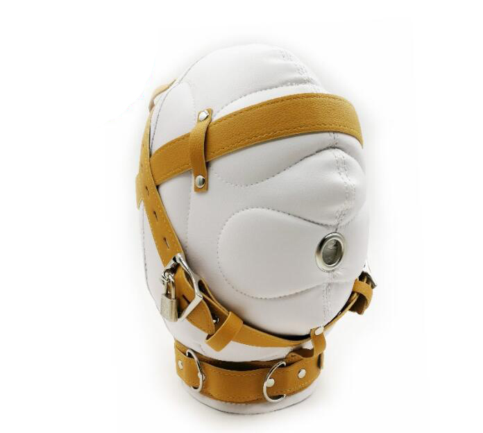 Closed Headgear Sex Mask Adult Games Funny Soft PU Leather Restraints Headgear Hood Mask Slave Erotic Toys J1804