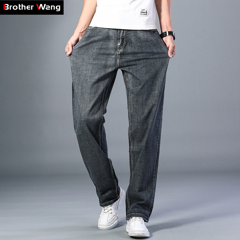 Plus Size 40 44 Men Thin Blue Grey Jeans Summer New 7 Colors Available Advanced Stretch Loose Straight Casual Pants Brand, 046a-gray
Plus Size 40 44 Men Thin Blue Grey Jeans Summer New 7 Colors Available Advanced Stretch Loose Straight Casual Pants Brand, 046a-gray