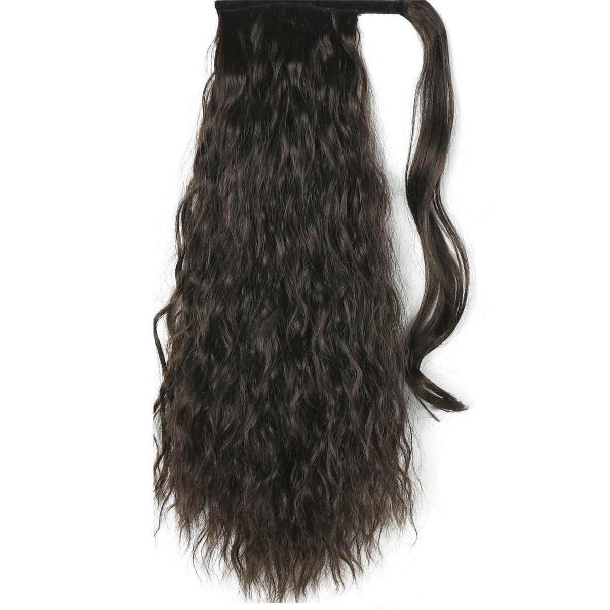 Curly human hair ponytail hairpiece wraps around clip natural cron Curly wave hair drawstring pony tails 140g African american ponytails