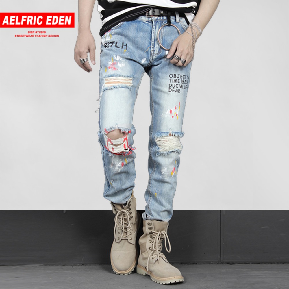 Aelfric Eden Mens Biker Jeans Fashion Casual Pants Graffiti Ripped Hole 2018 Distressed Slim Denim Jean Hip Hop Streetwear PA243, Light blue
Aelfric Eden Mens Biker Jeans Fashion Casual Pants Graffiti Ripped Hole 2018 Distressed Slim Denim Jean Hip Hop Streetwear PA243, Light blue
