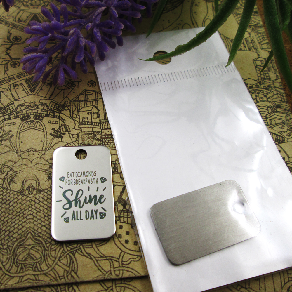 40pcs--"eat diamonds for breakfast shine all day"stainless steel charms more style for choosing DIY Charms pendants for necklace
40pcs--"eat diamonds for breakfast shine all day"stainless steel charms more style for choosing DIY Charms pendants for necklace