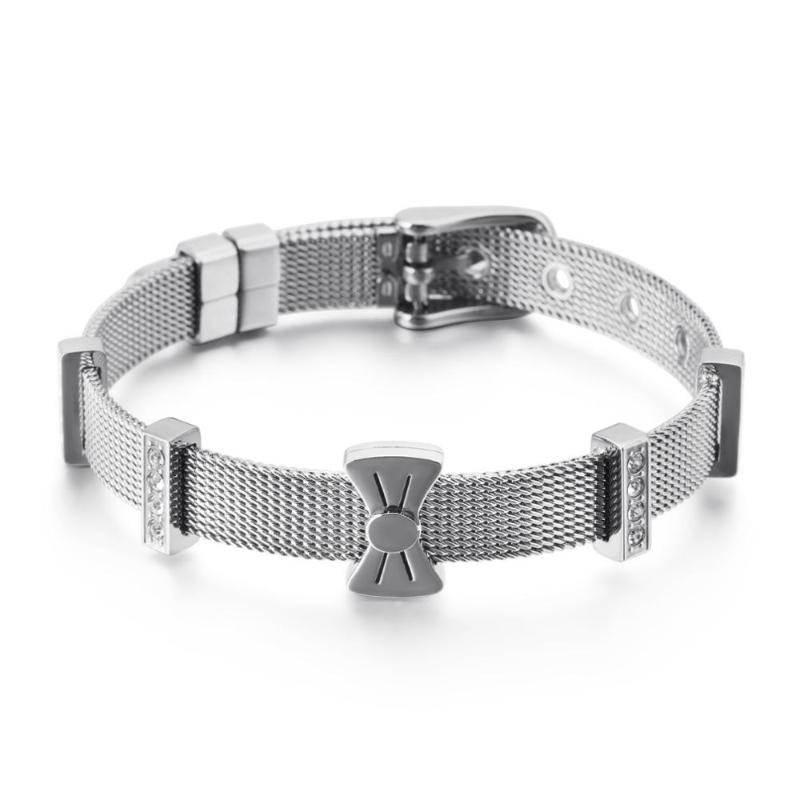 New Bohemia Bangles For Women Gold/Silver Stainless Steel Cubic Zircon Bowknot Lacing Clasp Mujer Bangle Party Jewelry
New Bohemia Bangles For Women Gold/Silver Stainless Steel Cubic Zircon Bowknot Lacing Clasp Mujer Bangle Party Jewelry