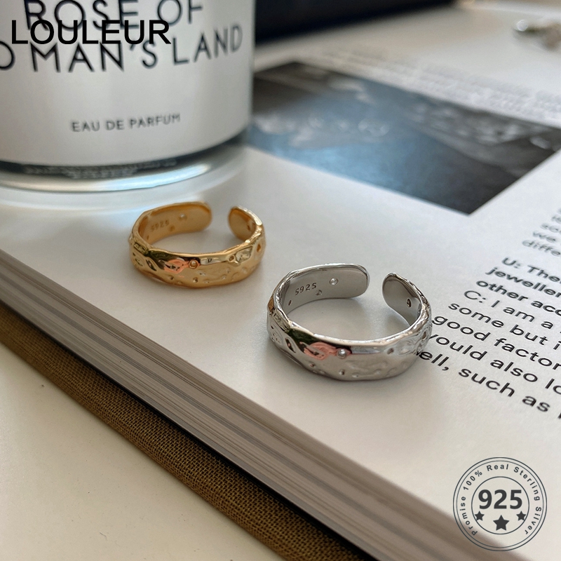 Cluster Rings LouLeur Real 925 Sterling Silver Minimalist Irregular Wide Gold Simple Ring For Women Fine Jewelry Gay Friend Gifts
Cluster Rings LouLeur Real 925 Sterling Silver Minimalist Irregular Wide Gold Simple Ring For Women Fine Jewelry Gay Friend Gifts