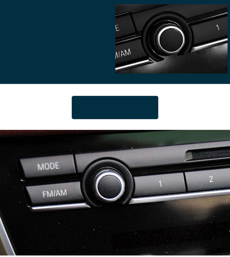 Car Radio Knob Cover Auto CD Player Switchs Button Volume Knobs for 5 6 7 Series F10 2010-2016 and F02 2009-2015