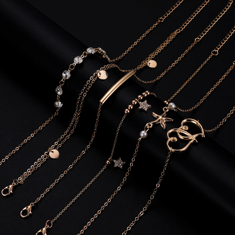 15Pcsset Ankle Bracelets for Women Girls Gold Silver Two Style Chain Beach Anklet Bracelet Jewelry Anklet SetAdjustable Size