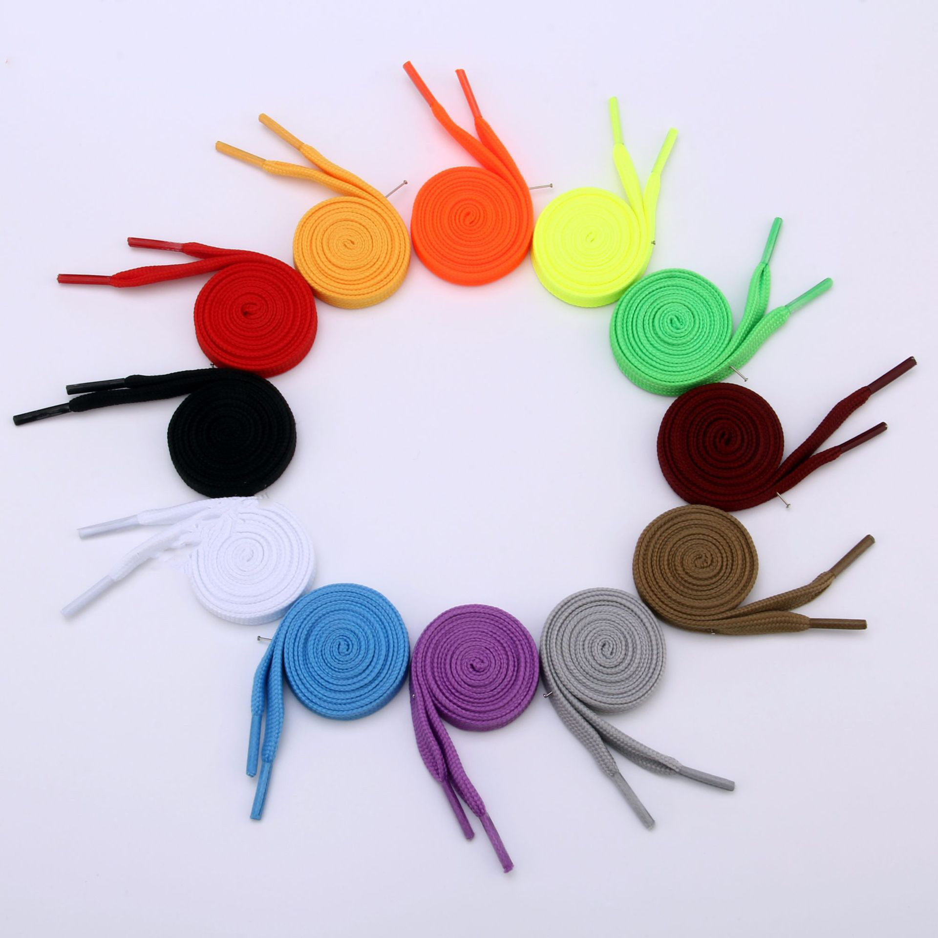 New 8mm wide Multicolor Polyester Shoelace Sport Men Women Shoe Laces for Sweatpants Sneakers Canvas Shoes SA003