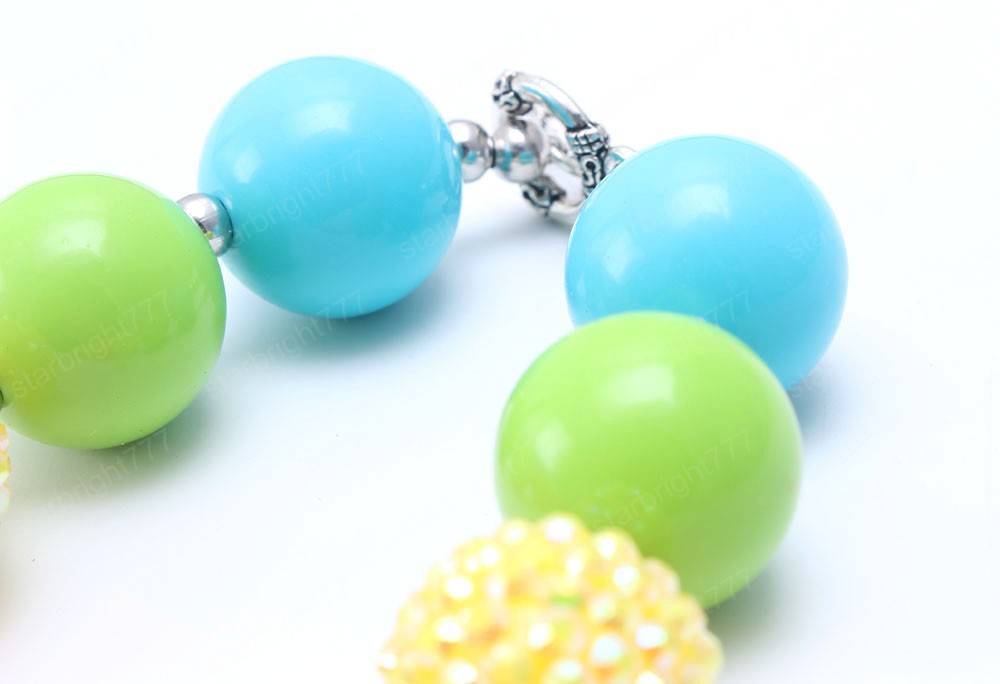 Colorful Acrylic Beads Necklace For Child/Girls/Kids Chunky Bubblegum Necklace Handmade Party Jewelry Gift New