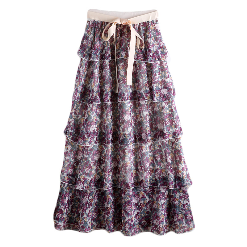 Skirts Womens 2020 Fashion Floral Printed Chiffon Streetwear High Waist Patchwork Pleated A-line Skirt mujer faldas W218, Beige 
Skirts Womens 2020 Fashion Floral Printed Chiffon Streetwear High Waist Patchwork Pleated A-line Skirt mujer faldas W218, Beige