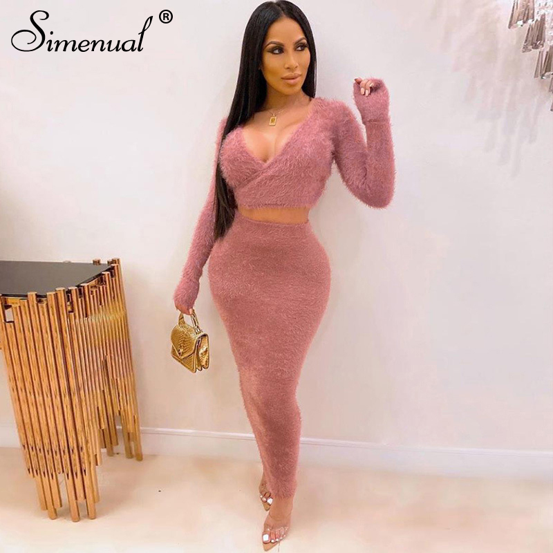 Simenual Cozy Teddy Bear Shaggy Co-ord Sets Women Warm Fashion Solid Bodycon Two Piece Outfits Long Sleeve Top And Skirt Set New Y200110, White
Simenual Cozy Teddy Bear Shaggy Co-ord Sets Women Warm Fashion Solid Bodycon Two Piece Outfits Long Sleeve Top And Skirt Set New Y200110, White