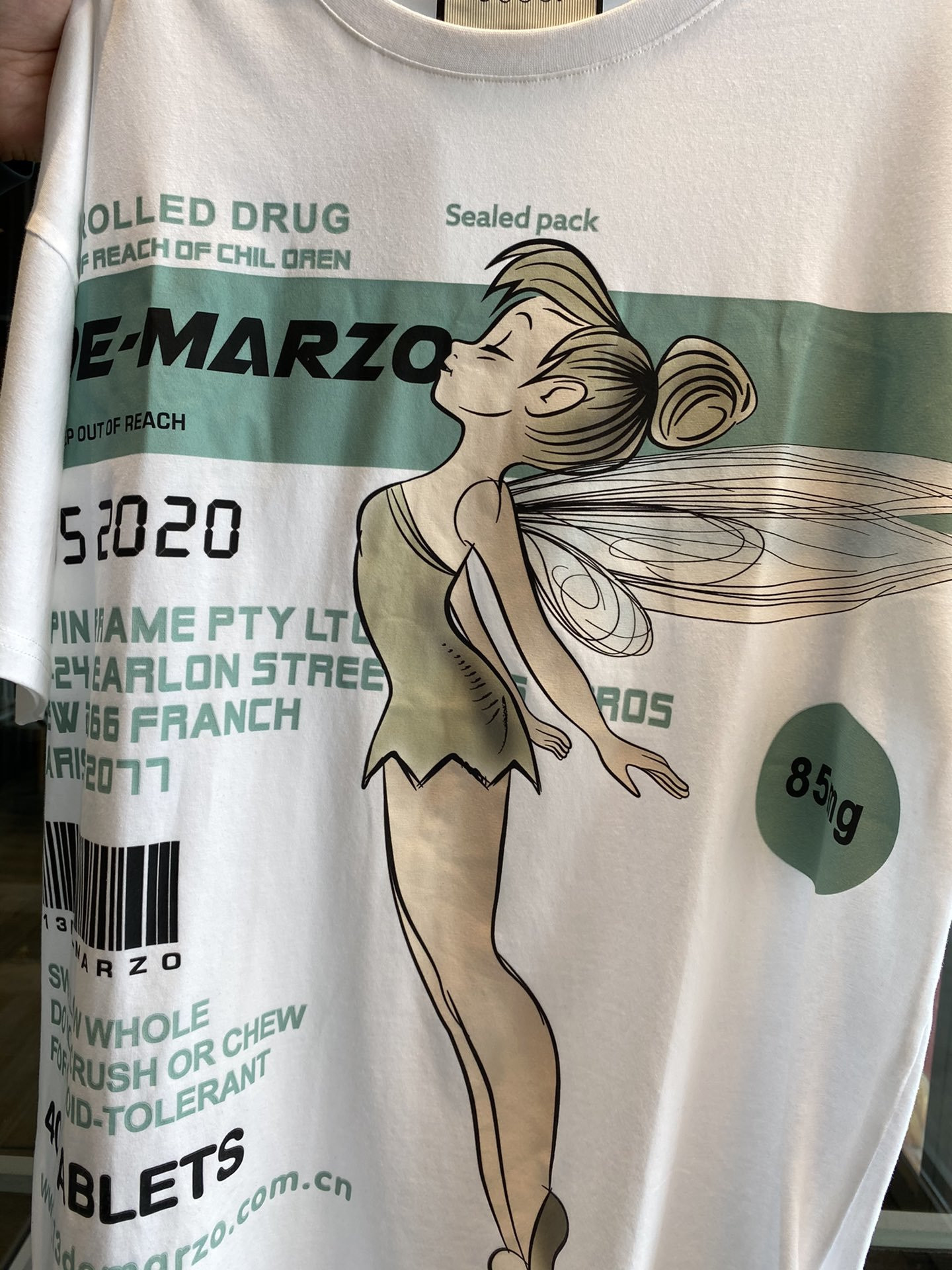 Spring/Summer 2020 High-end Quality Fashion Ladies Flower Fairy Elf Illustration Series Short Sleeve T-shirt S-L