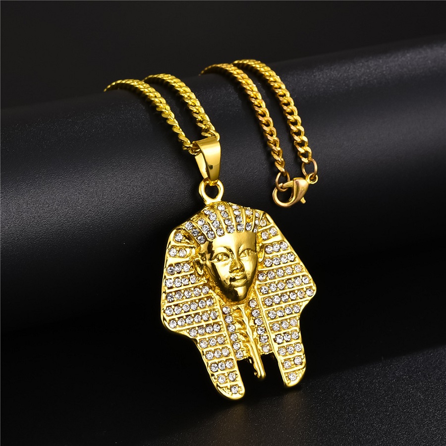 Fashion Men Gold Chain Big Pharaoh Pendant Necklace Hip Hop Costume Jewelry Full Rhinestone Design Link Chains Punk Necklaces For Mens Gifts
Fashion Men Gold Chain Big Pharaoh Pendant Necklace Hip Hop Costume Jewelry Full Rhinestone Design Link Chains Punk Necklaces For Mens Gifts